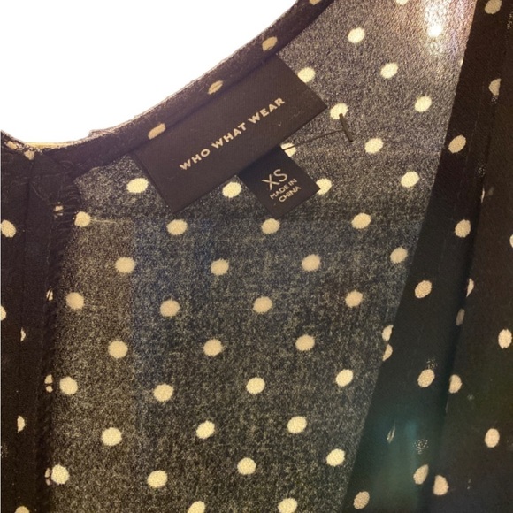 𝅺WHO what wear black and white polka dot jumper sz XS - no tie but in EUC - Picture 4 of 7